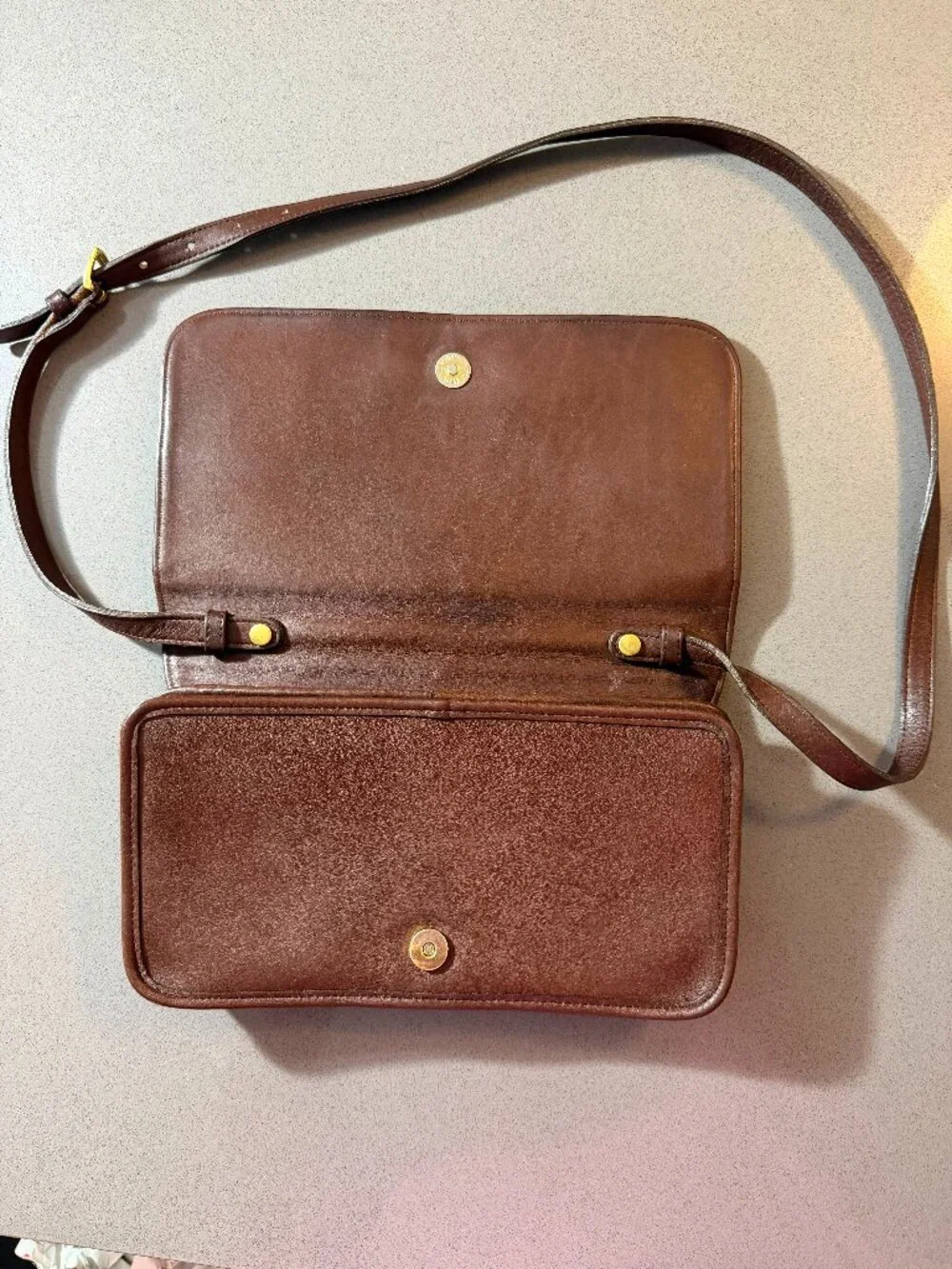 Vintage Triveca Convertible Coach Leather Crossbody / Clutch Bag
